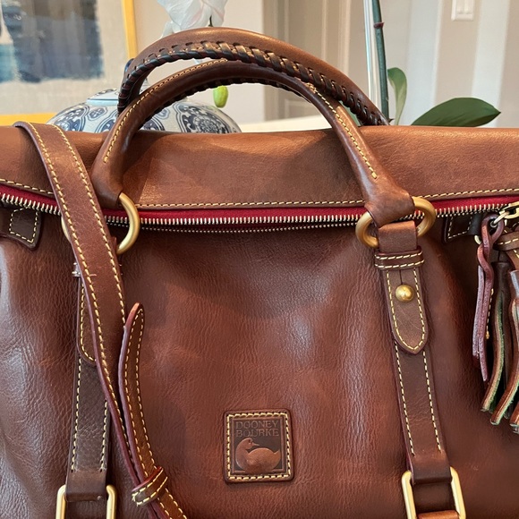 Dooney & Bourke Rich Brown Leather Satchel - Picture 3 of 16